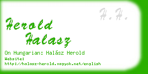 herold halasz business card